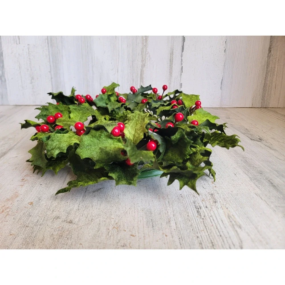 Mistletoe faux wreath Xmas‎ home decor red cranberry figure unique